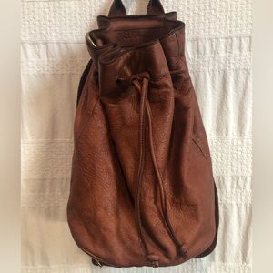 Seven hills leather convertible bag, tan, EUC